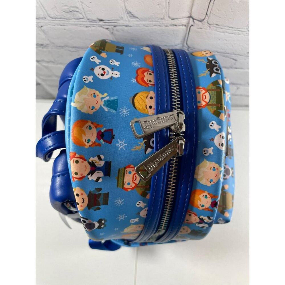 Loungefly Disney Frozen Chibi Mini Backpack Elsa Anna Olaf Blue Bag NEW - Picture 12 of 12